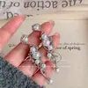 Pendientes de novia de alta calidad con circonitas ligeras, de lujo, estilo vintage, elegantes, para boda, con perlas francesas.