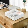 Caja de Almacenamiento Rectangular de Estilo Japonés Caja de Almacenamiento de Artículos de Escritorio Gris Caja Organizadora de Papeles para Escuela