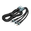 Cable cargador de 120 W, cable de datos, tres en uno, tpyec, carga súper rápida para coche, uno a tres, teléfono móvil Android, tres cabezales