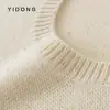 Chaleco de cachemira de punto liso de 5 agujas con cuello en U, engrosado con hilo brillante, superpuesto con chaleco de punto de hilo dorado y plateado