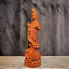 Estátua de Buda Bodhisattva Guanyin em Pé de Ébano Enfeites para Casa Sala de Estar Adoração Doméstica Estátua de Buda de Madeira Maciça Artesanato Decorativo