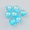 Cuentas Redondas Transparentes Iridiscentes Color AB Agujero Recto Perforado Galvanizado Hecho a Mano Materiales para Bisutería Accesorios para Joyería Fabricante en Stock