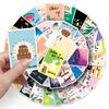50 tarjetas de ánimo originales pegatinas pintadas a mano dibujos animados no infractores lindos pegamento impermeable cuenta manual tarjetas goo regalos