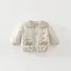 Coração de Amor Coelhinho Casaco de Bebê Inverno Roupas de Algodão Roupa Externa Infantil Menina Bebê Pequeno Cardigã Menina Roupas de Algodão