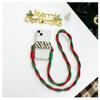 Cordón para teléfono móvil de mano tejido a mano, largo, con combinación de colores, hebilla redonda de doble cabeza para clip trasero de teléfono móvil tipo flip mirror