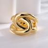 R0310 Anillo Tejido Irregular Exagerado de Personalidad Europea y Americana Anillo Facial Metálico Estilo Hip-Hop para Mujer