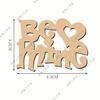 Decoración con letras en inglés, artesanías de madera, escena de festival, accesorios de decoración láser, productos de madera tallados, colgante pequeño