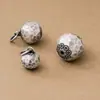 Colgante charm de bola redonda martillada tridimensional vintage de plata pura 999 de 8-10-12 mm accesorio DIY para pulseras