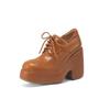 Zapatos de Moda Impermeables con Plataforma y Tacón Ultra Alto de 10.5 cm para Mujeres Bajitas, Zapatos de Piel Versátiles Negros Adelgazantes