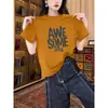 Camiseta de Manga Corta de Algodón Puro para Mujer con Diseño Moderno y Único, Nuevo Top Versátil Negro de Moda 2026 para Verano