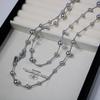 Brillante Galaxia Cánamo Real Cadena de Perlas Cadena para Suéter de Lujo Ligero Hebilla Universal Joyería Redonda de Luz Fuerte Sensación de Alta Gama para Mujer
