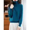 Suéter de gola alta feminino simples pulôver camada base malha solto casual moderno peça íntima camada base malha top