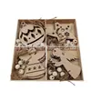 Decoraciones de Navidad Campanas de Madera Ciervos Calcetines Piezas de Madera Decorativas Decoraciones para Árbol de Navidad Colgante para Colgar en Casa