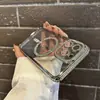 Adequado para iPhone 18 Capa de Celular de Silicone Transparente com Borda Galvanizada e Diamantes Película Protetora para Lente Apple 17 com Glitter de Diamantes
