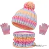 Conjunto de Chapéu, Cachecol e Luvas de Três Peças para Crianças para Manter Aquecido e à Prova de Frio Malha com Forro de Lã Proteção para Orelhas Chapéu e Cachecol de Bebê Conjunto de Três Peças