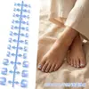 Unhas postiças brancas de alta qualidade estilo francês populares para manicure e pedicure, 24 peças em tamanhos variados, embalagem em tira nude