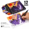 Marcador acrílico de doble punta estilo chino, set de 12 colores para estudiantes, pluma para graffiti artístico, pluma de pintura creativa vintage oriental
