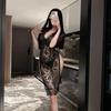 Nueva lencería sexy encaje sexy corte bajo vestido tentación caliente abertura lateral uniforme ajustado pijama F223