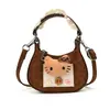 Mini bolsa de mão de desenho animado com laço para meninas, estilo coreano, fofa, moderna, versátil e um acessório único; bolsa tiracolo para crianças