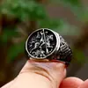 Acero Guerrero nuevo acero inoxidable personalizado anillo pulsera para montar a caballo Vikingo Nórdico Nudo Celta anillo de acero de titanio
