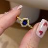 Anel de trefilação de diamante retrô de prata esterlina S925 antigo para mulheres, anel aberto de luxo leve de alta qualidade