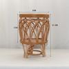 Vaso de Flores Tecido Estilo Escandinavo Imitação Rattan Suporte de Flores Triângulo Sala de Estar Chão Varanda Cesto de Flores de Bambu Planta Interna Madeira Maciça
