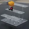Estante de Exhibición de Modelo Hecho a Mano Transparente de Acrílico Personalizado de Múltiples Niveles Escalonados para Almacenamiento de Joyería y Perfume