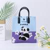 Venta Directa de Fábrica Nuevo Moda Otoño e Invierno Bolso de Mano Versátil para Mujer Diseño Tejido de Panda con Bloques de Color Bolso Cuadrado Pequeño de Moda