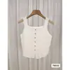 Nueva Camisola Interior para Mujer Verano Base Estilo Coreano 2025 Color Sólido de Punto de un Solo Botón Ajustada sin Mangas