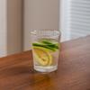 Ins Retro Style Glass Cup Cyber Celebrity Coffee Cup Nordic Entry Luxo Listrado Vertical Copo de Água de Vidro Copo de Bebida Sense de Alta Qualidade