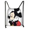Mochila Nueva de Dibujo con Cordón Estampado Colorido de Mickey Poliéster Gran Capacidad Moderna con Cordón para Niños Venta al por Mayor Caliente