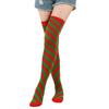 Calcetines de Navidad de Rayas Diagonales Calcetines Hasta la Rodilla Transfronterizos de Halloween Calcetines Morados Medias Verdes para Mujer Calcetines de Sarga Europeos y Americanos
