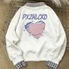 Sudadera de Diseñador de Moda Falsa de Dos Piezas Patchwork para Mujer, Nuevo Estilo Otoño e Invierno, Cuello Polo, Top Holgado y Adelgazante