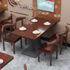 Conjunto Espesso de Mesa e Cadeiras para Fast Food Restaurante de Salgadinhos e Macarrão Restaurante Barbecue Loja de Chá com Leite Sobremesa Café Mesa e Cadeiras Mesa de Restaurante