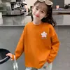 Camiseta Moderna de Manga Larga para Niños Mayores, Atuendo de Otoño para Bebés, Nueva Camiseta de Algodón Puro para Niñas de Primavera y Otoño, Camiseta Básica para Niños