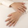Reloj de acero de titanio chapado en oro de 18 quilates, diseño europeo y americano, con anillo de cadena, anillo de moda personalizado estilo INS R234194