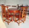 Mesa de Jantar Redonda de Madeira Maciça 8V Mesa Redonda Chinesa Mesa de Jantar Doméstica para Apartamento Pequeno Conjunto de Mesa e Cadeiras Redondas Antigas de Madeira de Olmo Velho