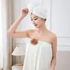 2024 Nuevo Estilo Oso Dibujo Animado Grupo de Baño Ropa de Casa Portátil para Mujer Toalla de Baño Gruesa Absorbente de Agua Cyber Popular Top de Tubo Vestido de Baño