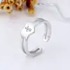 Fabricante Fornece Novos Anéis de Casal Estilo Chinês com Design Aberto Ajustável, Banhados a Prata, Superfície Polida e Aparência Elegante