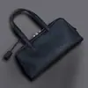 Bolso Tote Grande de Cuero de Grano Superior Togo Grado A para Mujer Estilo Bowling Bolso Boston de Hombro de Cuero Genuino para Viajes