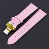 Couro texturizado de grão de agulha com pulseira de fivela dupla borboleta fivela multicolorida fivela prateada preta dourada ouro rosa 10-24mm