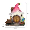 Adornos Solares de Elfo para Casa Pequeña Decoración de Balcón Adornos para Lámpara de Césped de Jardín en el Patio Manualidades de Resina para Exteriores