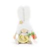 Primavera Nuevo Conejo Muñeco Rudolph Blanco Felpa Conejo de Pascua Orejas Muñeco Sin Rostro Sosteniendo Rábano Elfo