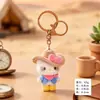 Llavero Colgante de Gatito Negro Flocado Lindo, Figura de Gato de Moda, Llavero para Mochila, Regalo de Máquina de Peluches