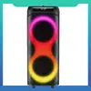 Alto-falante Bluetooth Sem Fio com Iluminação Colorida Alto-falantes de Festa Duplos de 6,5 polegadas Alta Potência Exportação Fonte Personalizada