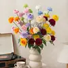Bouquet de Flores Artificiales Lirio Calentador de Corazón Copo de Nieve, Regalo Festivo, Arreglo de Florero de Flores Falsas, Decoración de Sala de Estar, Uso en Bodas y Festividades