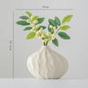 Jarrón decorativo de cerámica simple Shumen con flores secas para la entrada de la sala de estar, adorno floral hidropónico, decoración ligera de lujo de alta gama.