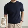 Suéter de lana de calibre 16, elástico en cuatro direcciones, lavable a máquina, para hombre, nueva colección otoño/invierno 2026, cuello semi-alto, suéter de manga corta como capa base para hombre