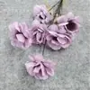 Atacado do Fabricante 6 Cabeças Gardênia e Anêmona Materiais Florais para Casamento, Flores Artificiais para Salão de Casamento, Flores Artificiais de Gardênia 6 Cabeças