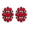 Brincos geométricos de liga metálica com diamantes estilo retrô da moda europeia e americana para mulheres, tendência de festa, alta qualidade, temperamento, brincos exagerados, atacado